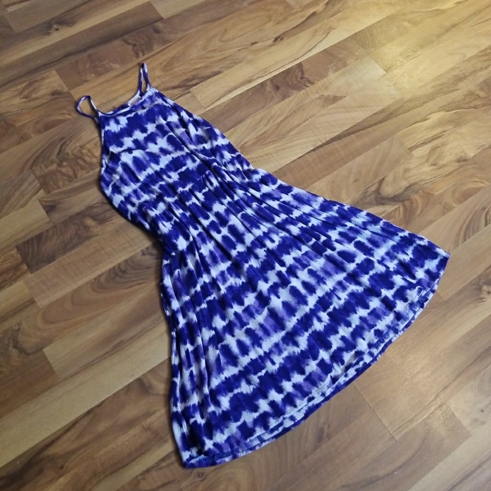Blue and white dress